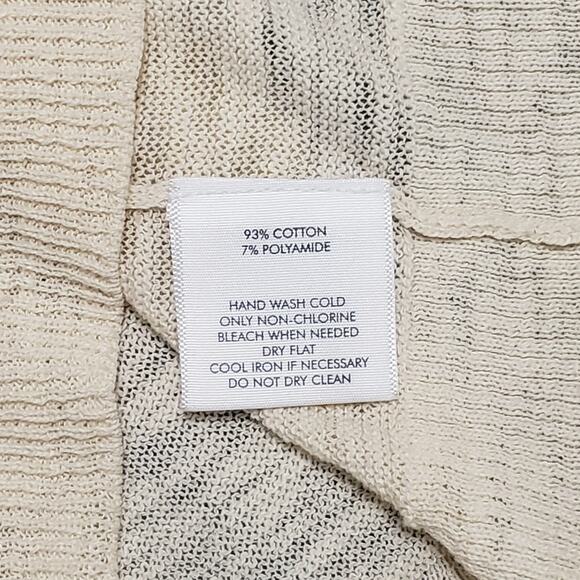 White + Warren Cream and Black Crew Neck Sweater - Picture 7 of 12